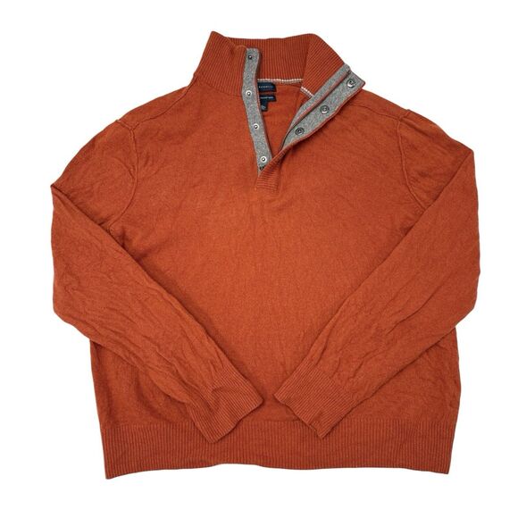 Banana Republic‎ Sweater Men’s Size XL Orange Merino Wool Pullover Thin Knit - Picture 1 of 10